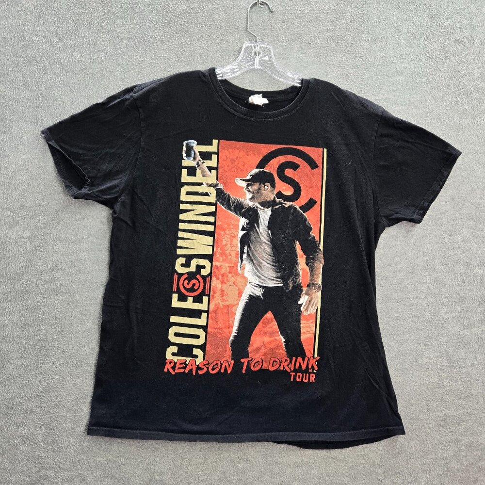 Cole Swindell Reason To Drink Tour Men Shirt XL Black Short Sleeve Crew Neck Tee